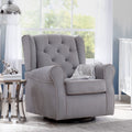 Delta Children Emerson Nursery Glider Swivel Rocker Chair Dove Grey With Soft Grey Welt