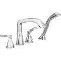 Delta T4776 Stryke Deck Mounted Roman Tub Filler With Lever Handles And Built In Brilliance Stainless