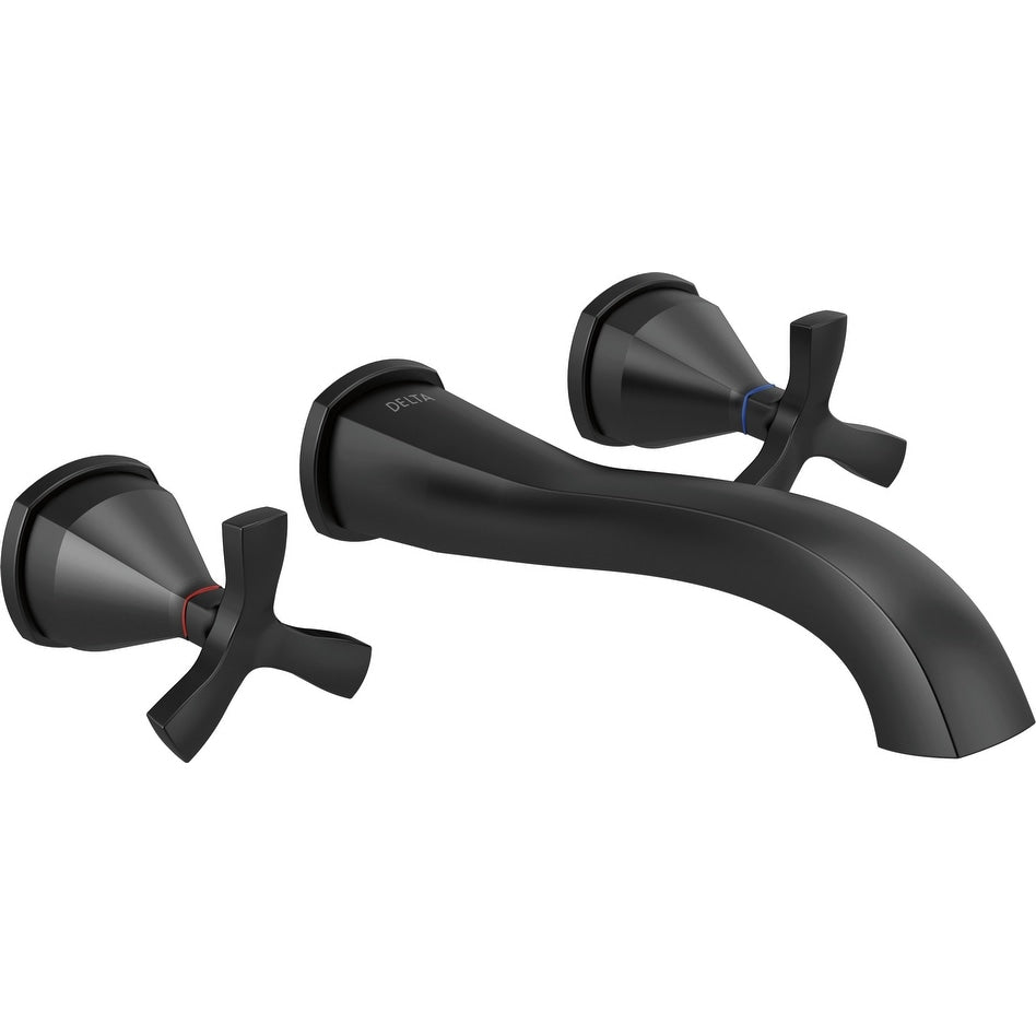 Delta T35766Lf Wl Stryke 1.2 Gpm Wall Mounted Widespread Bathroom Faucet With Cr