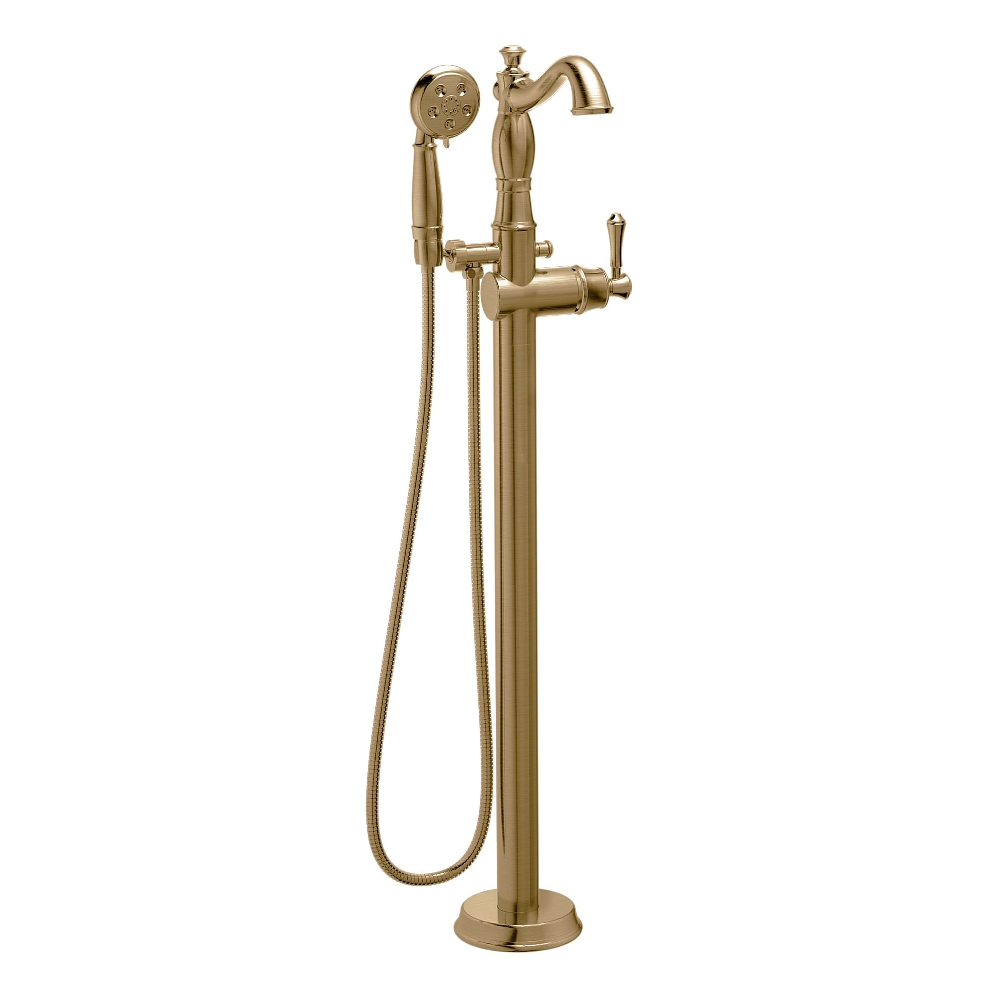 Delta Cassidy Floor Mounted Tub Filler With Personal Hand Shower Less