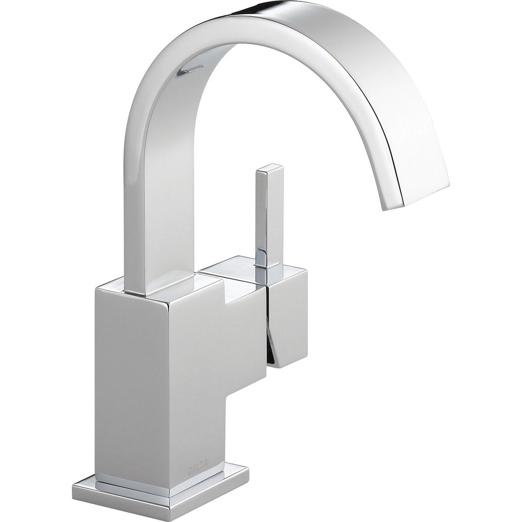 Delta 553Lf Vero Single Hole Bathroom Faucet With Pop Up Drain Assembly