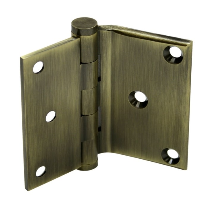 Deltana Dhs3035 3 X 3.5 Solid Brass Square Corner Plain Bearing Half Mortise Hinge Pair