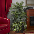 Deluxe 4.5 Foot Double Areca Vase And Pothos