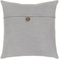 Demetra Traditional Button Light Grey Feather Down Fill Throw Pillow 18 Inch