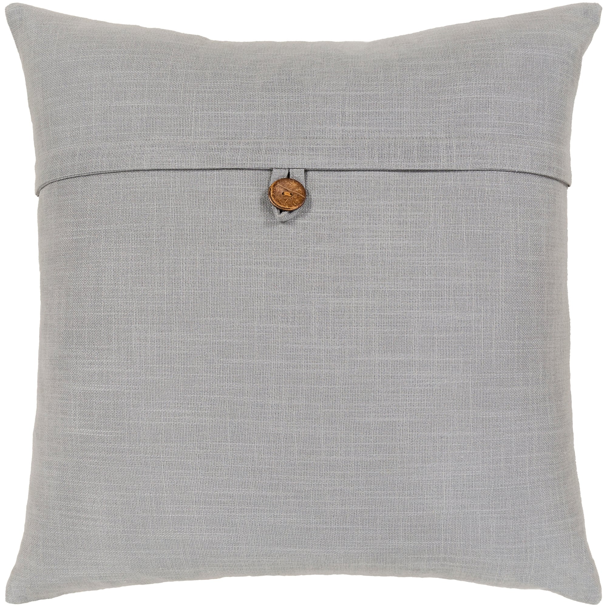 Demetra Traditional Button Light Grey Throw Pillow Cover 18 Inch