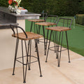 Denali Outdoor Industrial Wood Barstool Set Of 4 By Christopher Knight Home