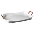 Denmark 19.60 White Rectangular Shallow Tray With Handles