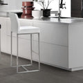 Denmark White Stainless Steel Counter Stools Set Of 2