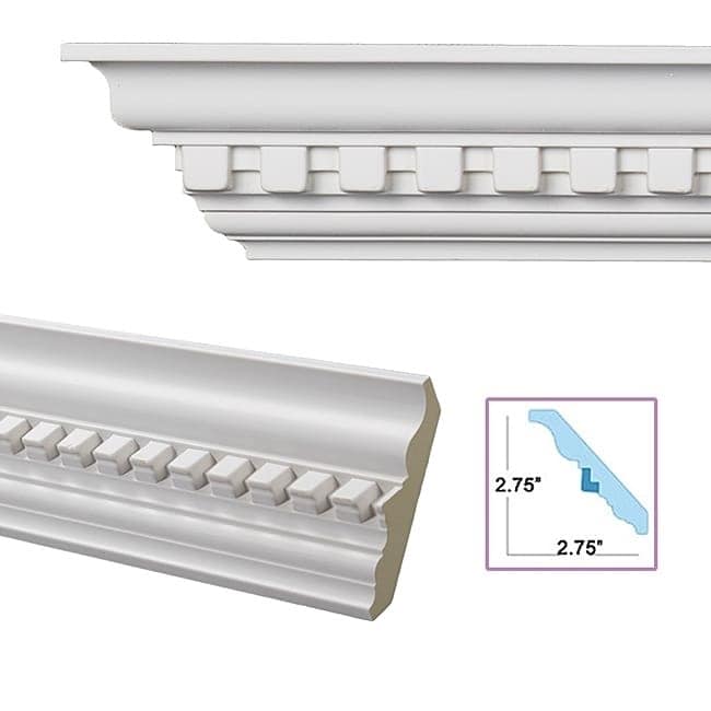 Dentil 3.9 Inch Crown Molding 8 Pieces