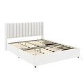 Deny Queen Storage Bed 4 Drawers Channel Tufted Ivory Boucle Upholstery