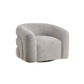 Dera Swivel Accent Chair Sculpted Barrel Back Foam Fill Gray Boucle