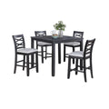 Derry 5Pc Counter Height Dining Table And 4 Chairs Set Gray Rubberwood