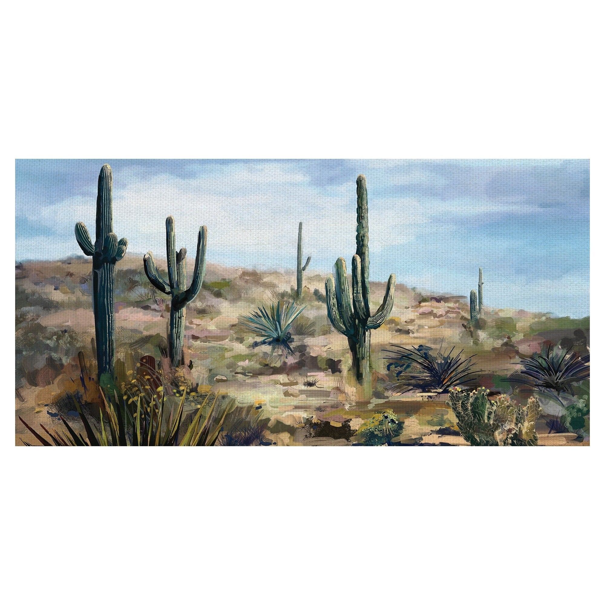 Desert Cactus Vista By Studio Arts Wrapped Canvas Painting Art Print