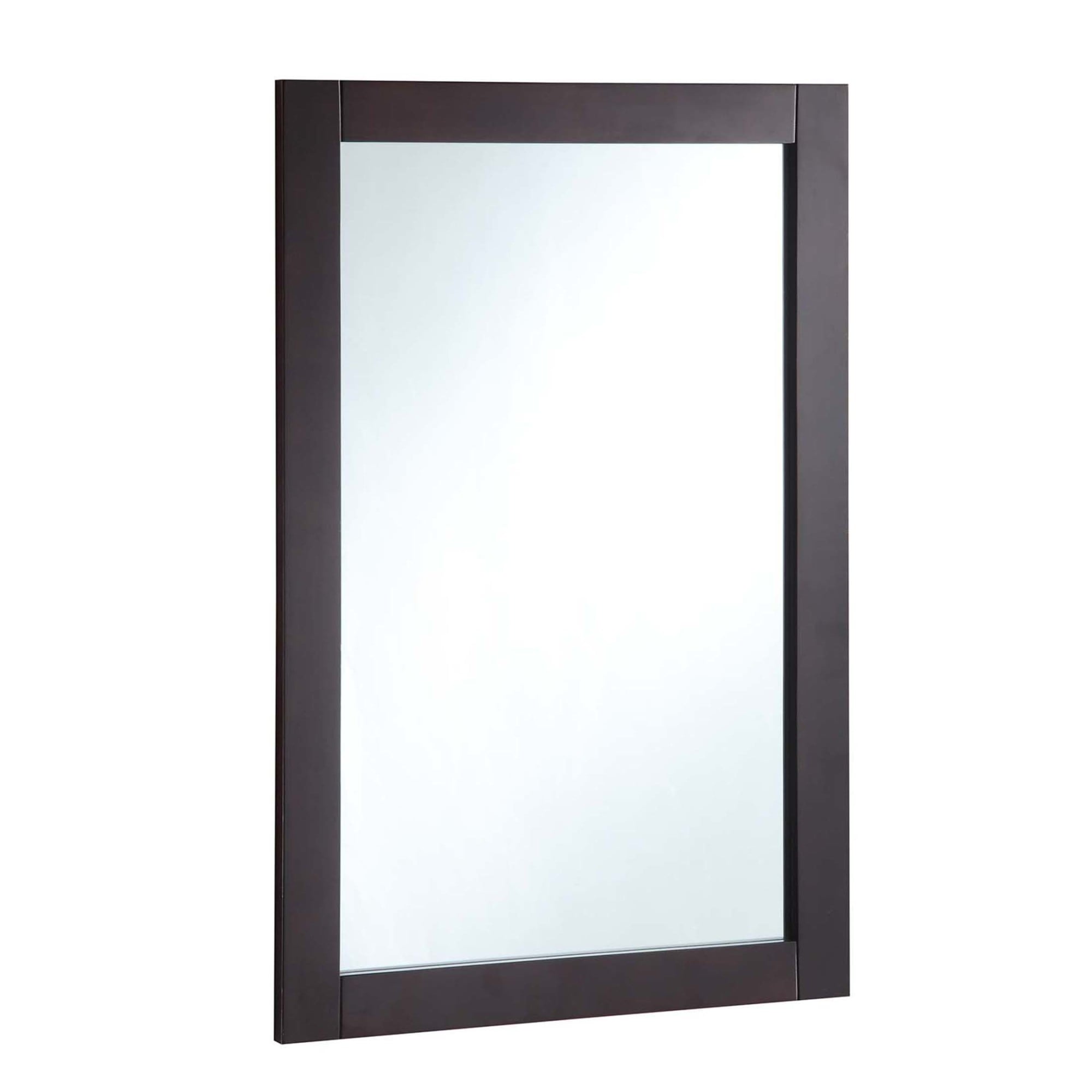 Design House 547075 20 Wall Mounted Mirror With Wooden Frame And Plain Glass Edge Espresso