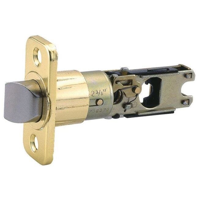 Design House 783175 Replacement Pro Passage Latch With Adjustable Backset And Radius Corner Faceplate Polished Brass