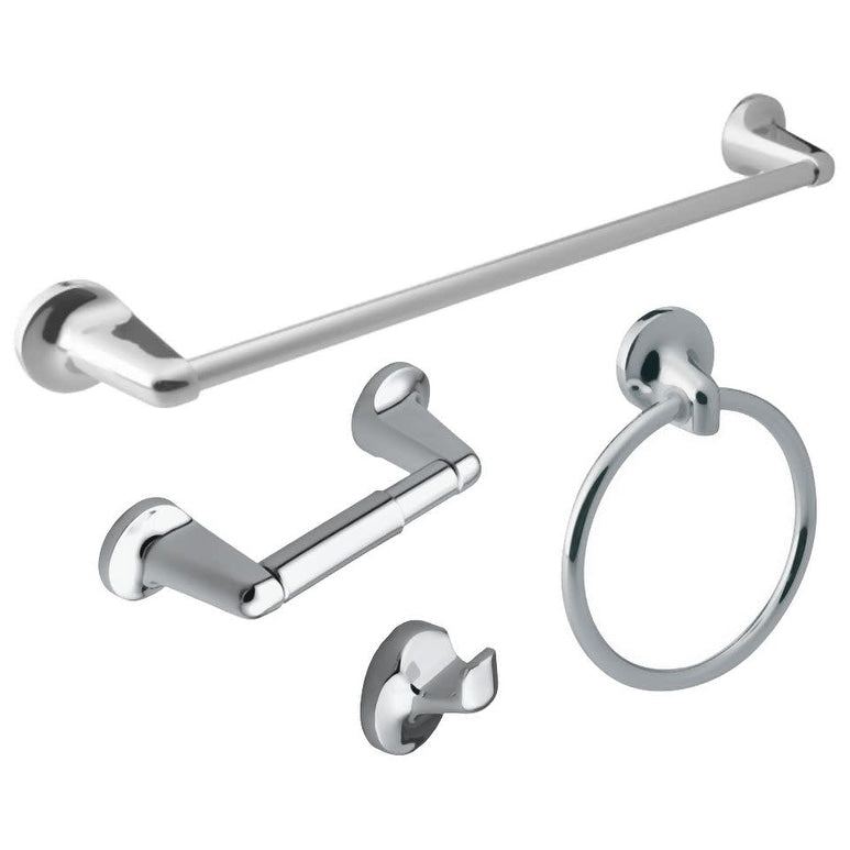 Design House 188672 Alta Bay Bathroom Accessory Set With 24 Center To Center Towel Bar Towel Ring Toilet Paper Holder And