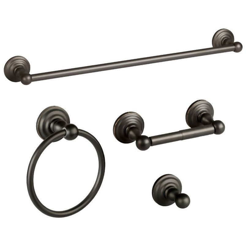 Design House 188649 Calisto Bathroom Accessory Set With 24 Center To Center Towel Bar Towel Ring Toilet Paper Holder And