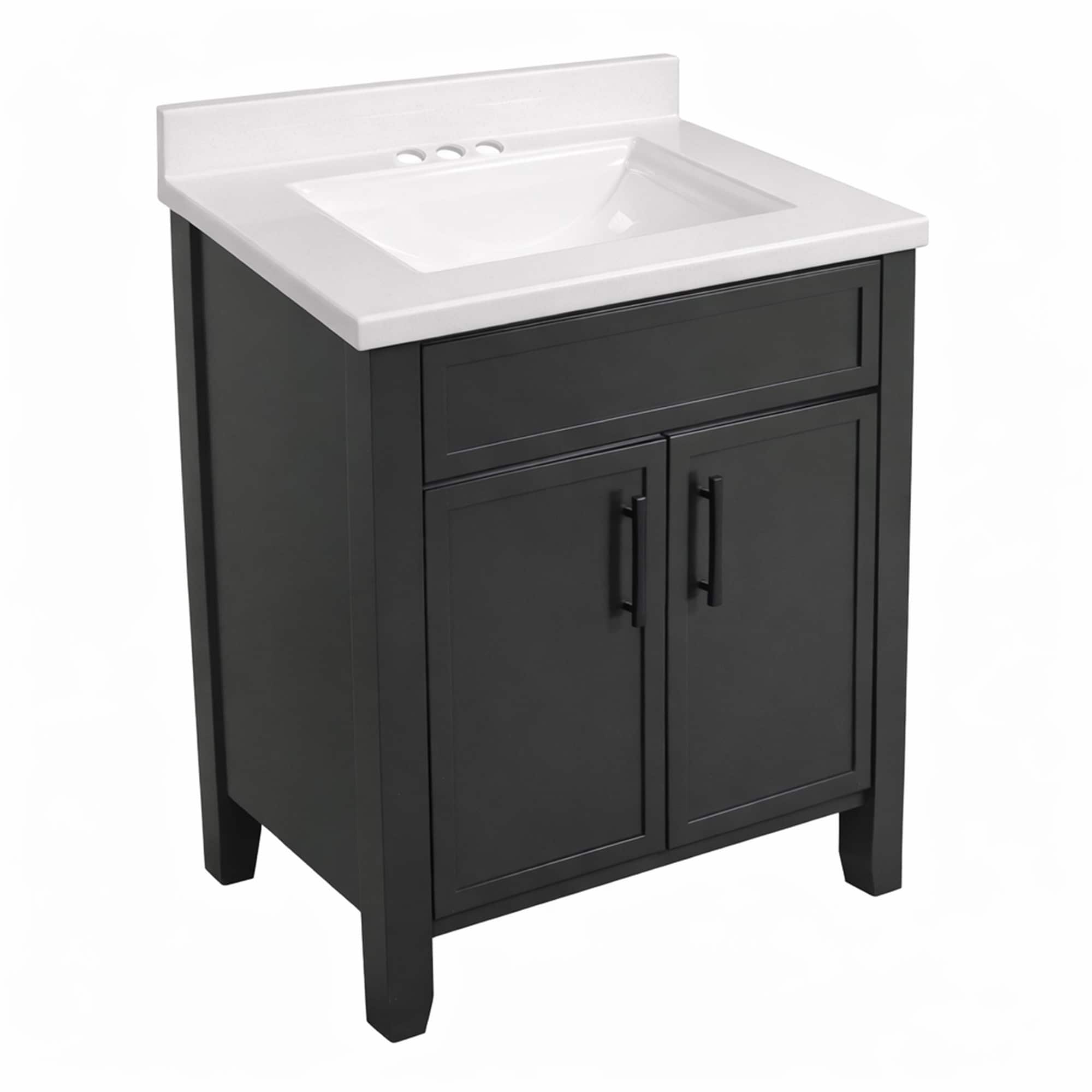 Design House Dawson 25 Ready To Assemble Bathroom Vanity Combo With Camilla Cultured Marble Top