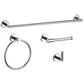 Design House 188714 Graz Bathroom Accessory Set With 24 Center To Center Towel Bar Towel Ring Toilet Paper Holder And Robe