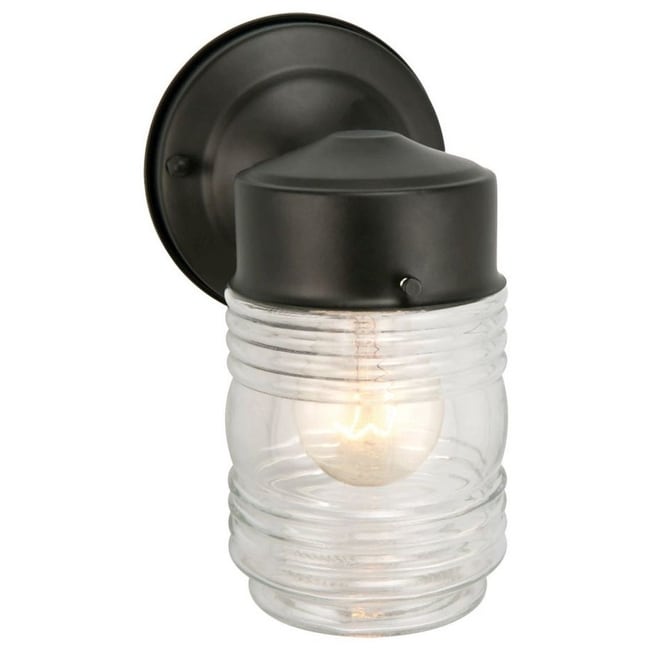 Design House 502195 Jelly Jar 1 Light 5 Wide Outdoor Wall Sconce Black N A