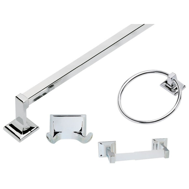 Design House 534628 Millbridge 4 Piece Accessory Kit With 24 Towel Polished Chrome