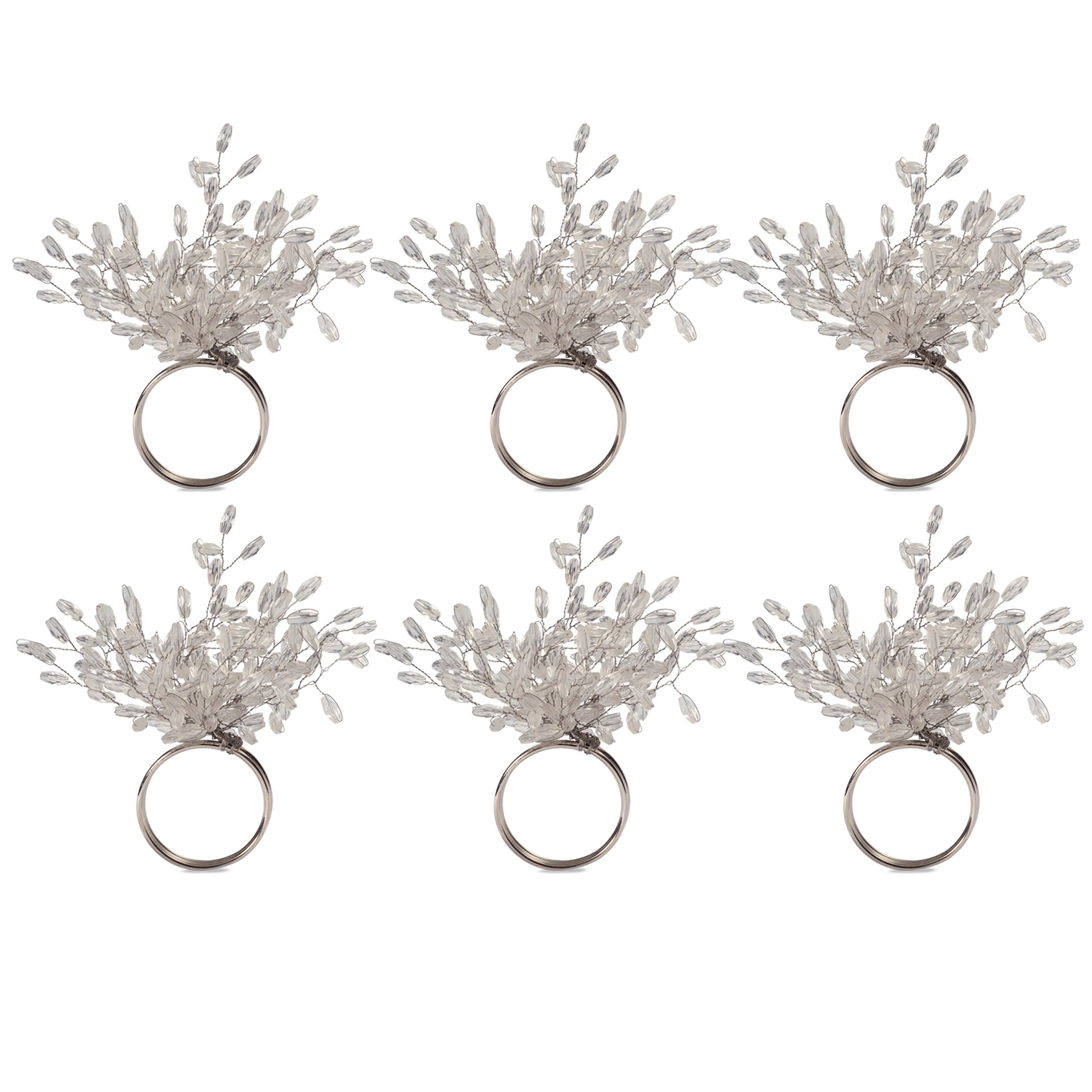 Design Imports Beaded Burst Kitchen Napkin Ring Set Set Of 6