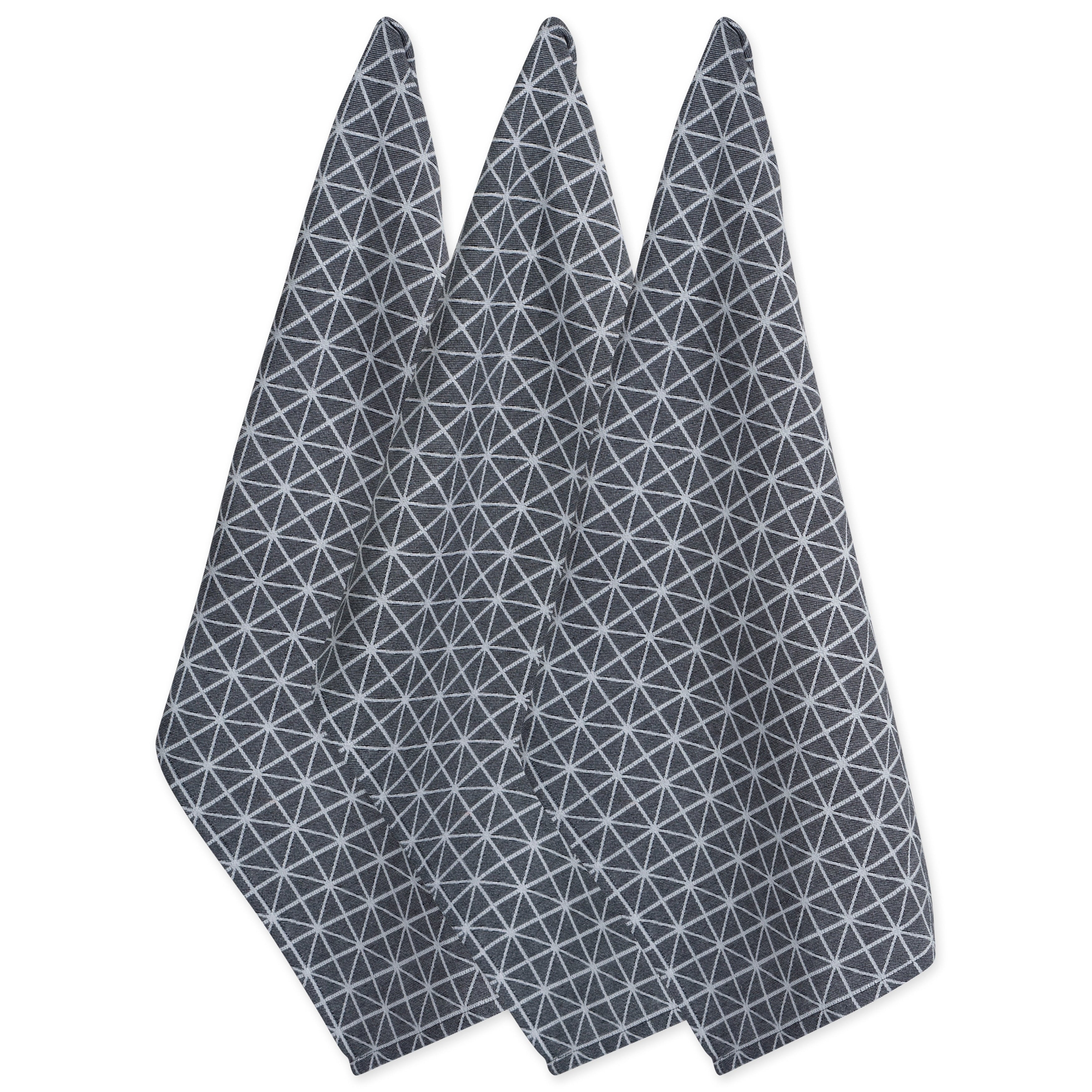 Design Imports Black White Dishtowel Set Of 3 28 Inches Long X 18 Inches Wide