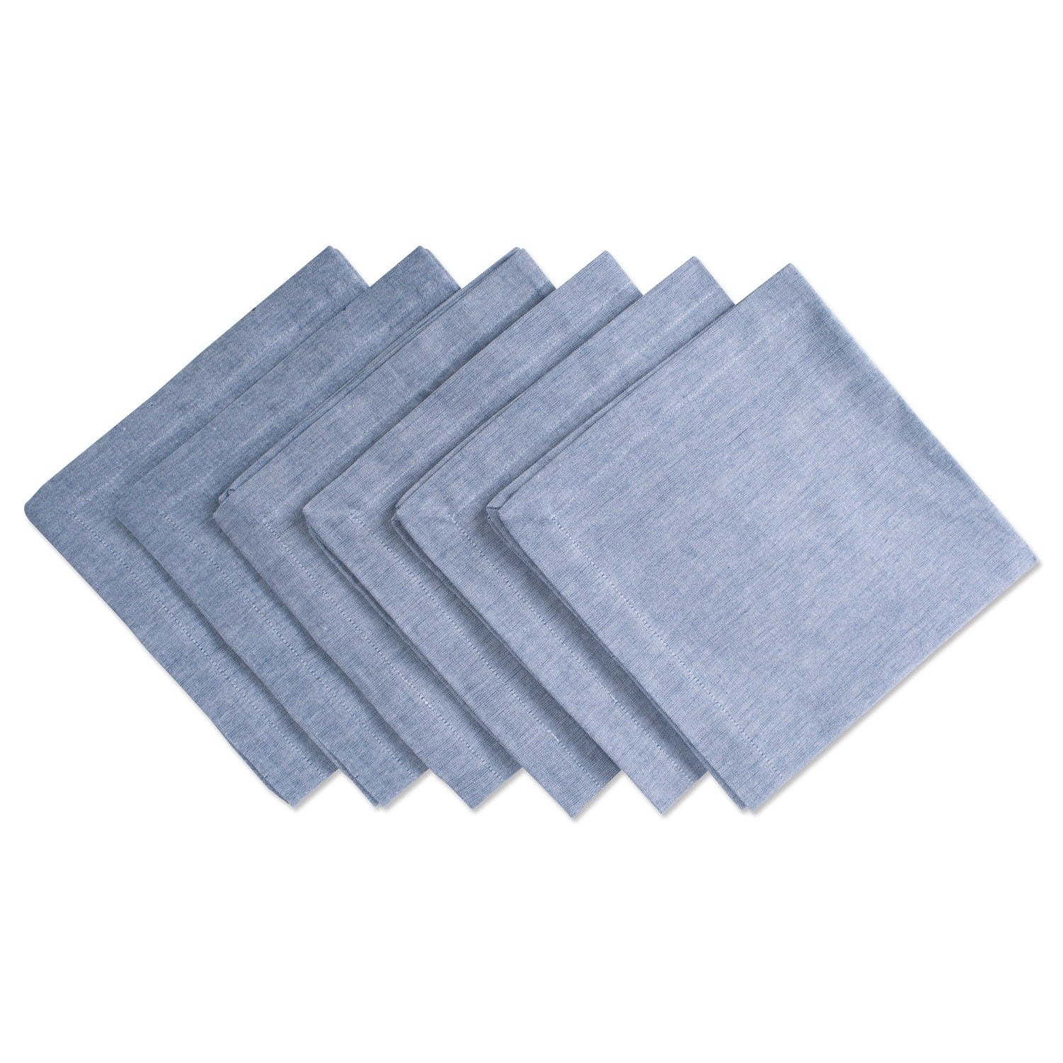 Design Imports Blue Solid Chambray Napkin Set Set Of 6