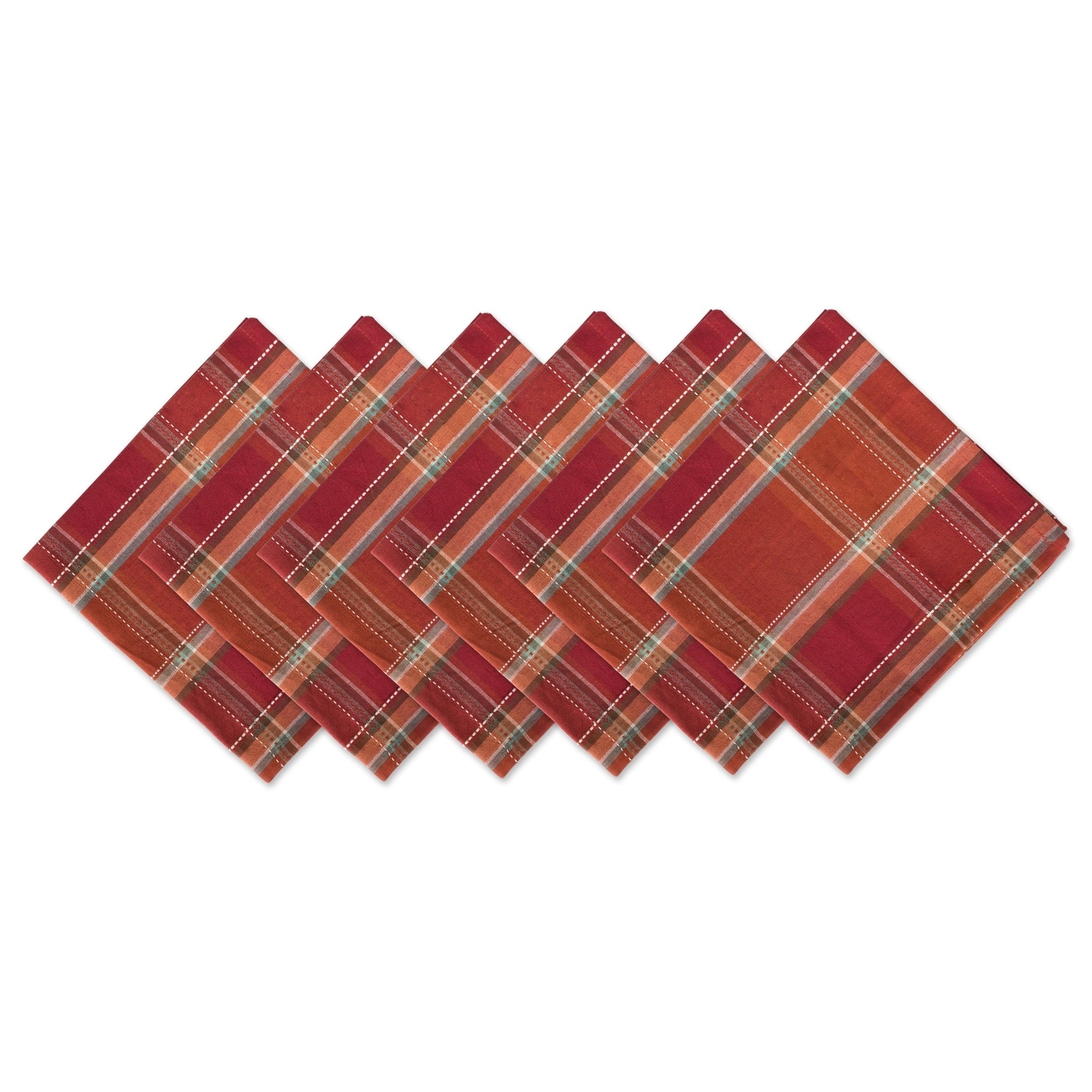 Design Imports Campfire Plaid Napkin Set Set Of 6