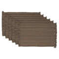 Design Imports Fringe Brown Variegated Kitchen Placemat Set Set Of 6