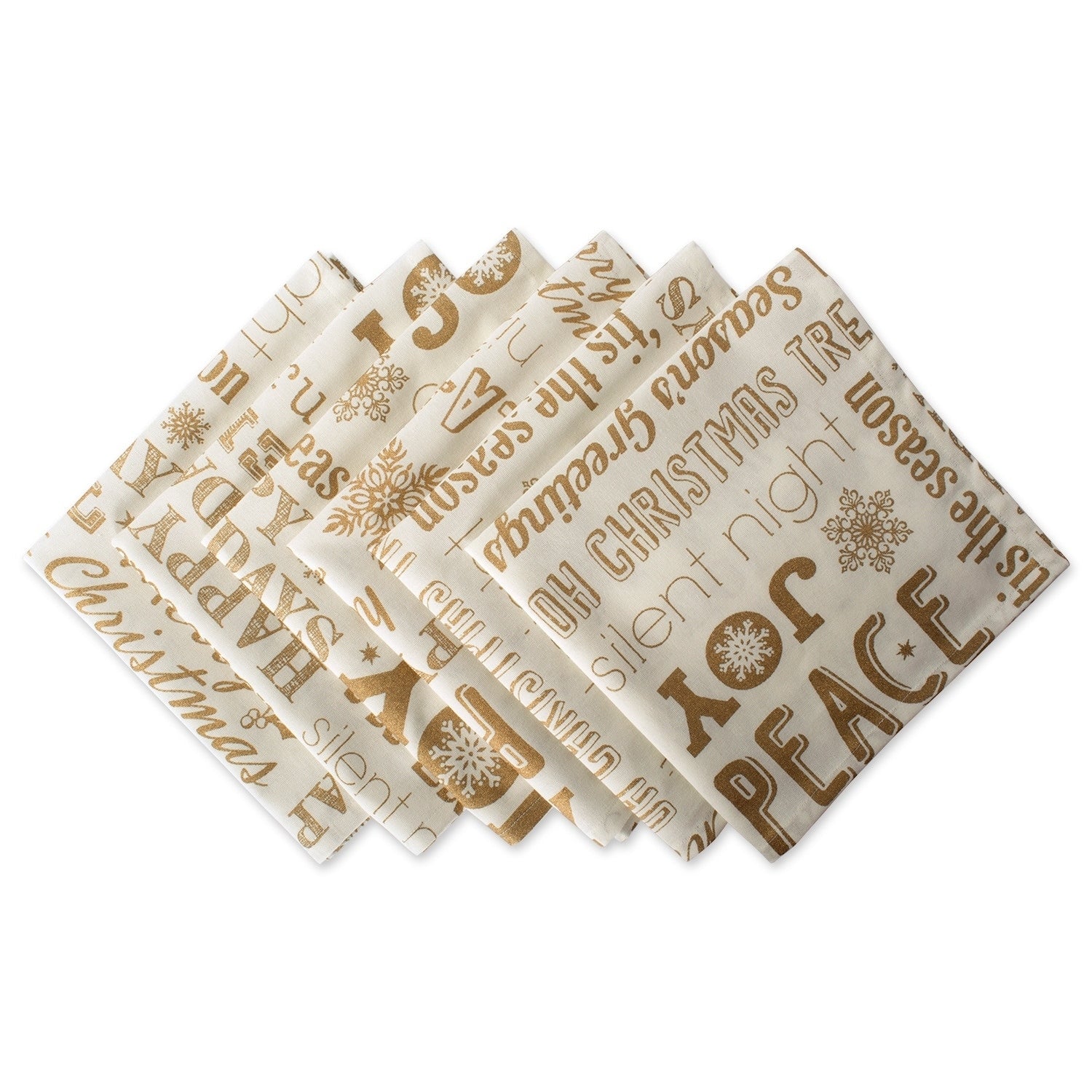 Design Imports Gold Christmas Collage Napkin Set Set Of 6