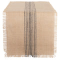 Design Imports Jute Burlap Middle Stripe Table Runner 0.25 Inches High X 14 Inches Wide X 72 Inches Deep