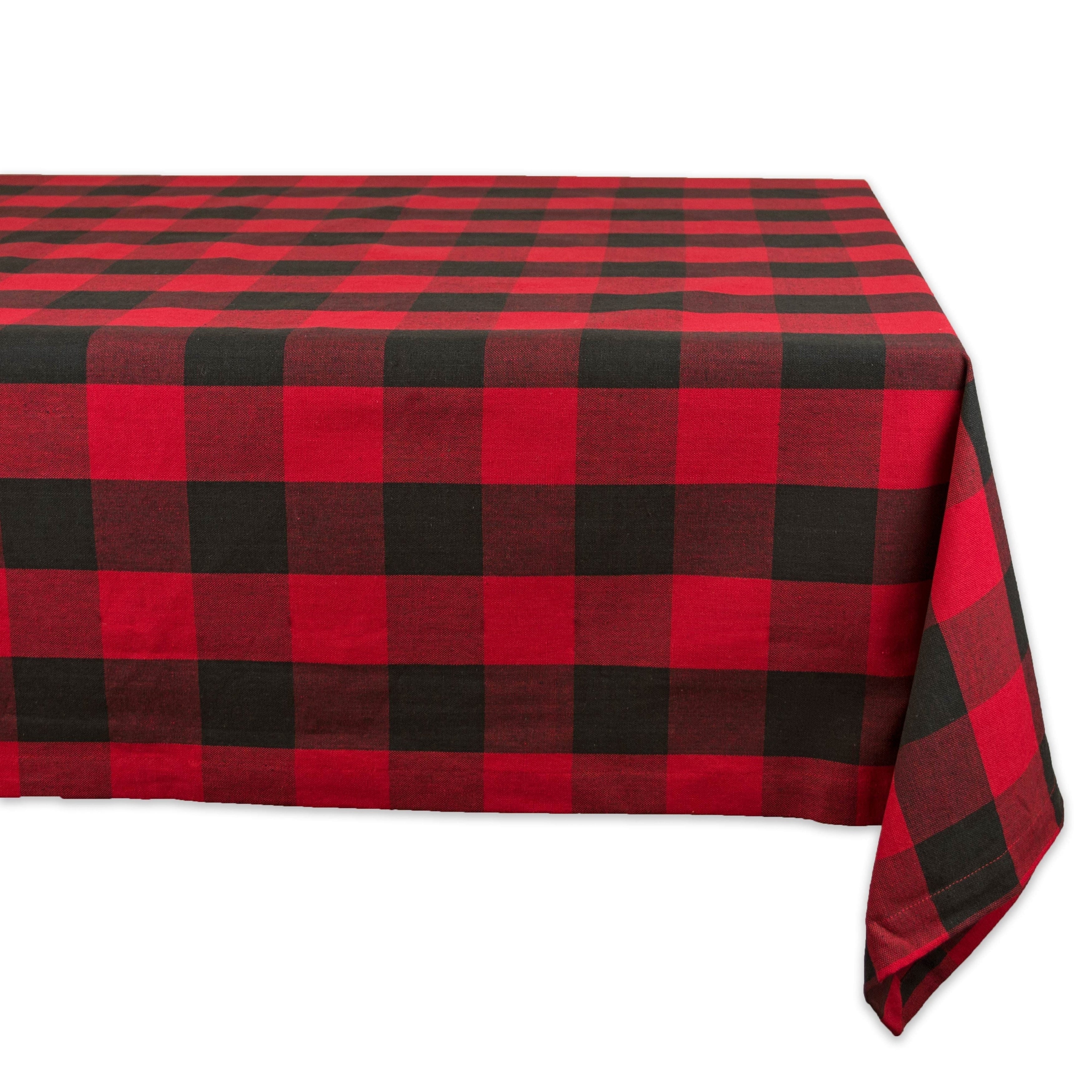 Design Imports Red Buffalo Check Kitchen Tablecloth 84 Inch Wide X 60 Inch Long