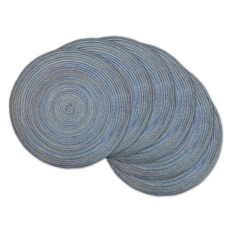 Design Imports Round Woven Variegated Polypropylene Kitchen Placemats