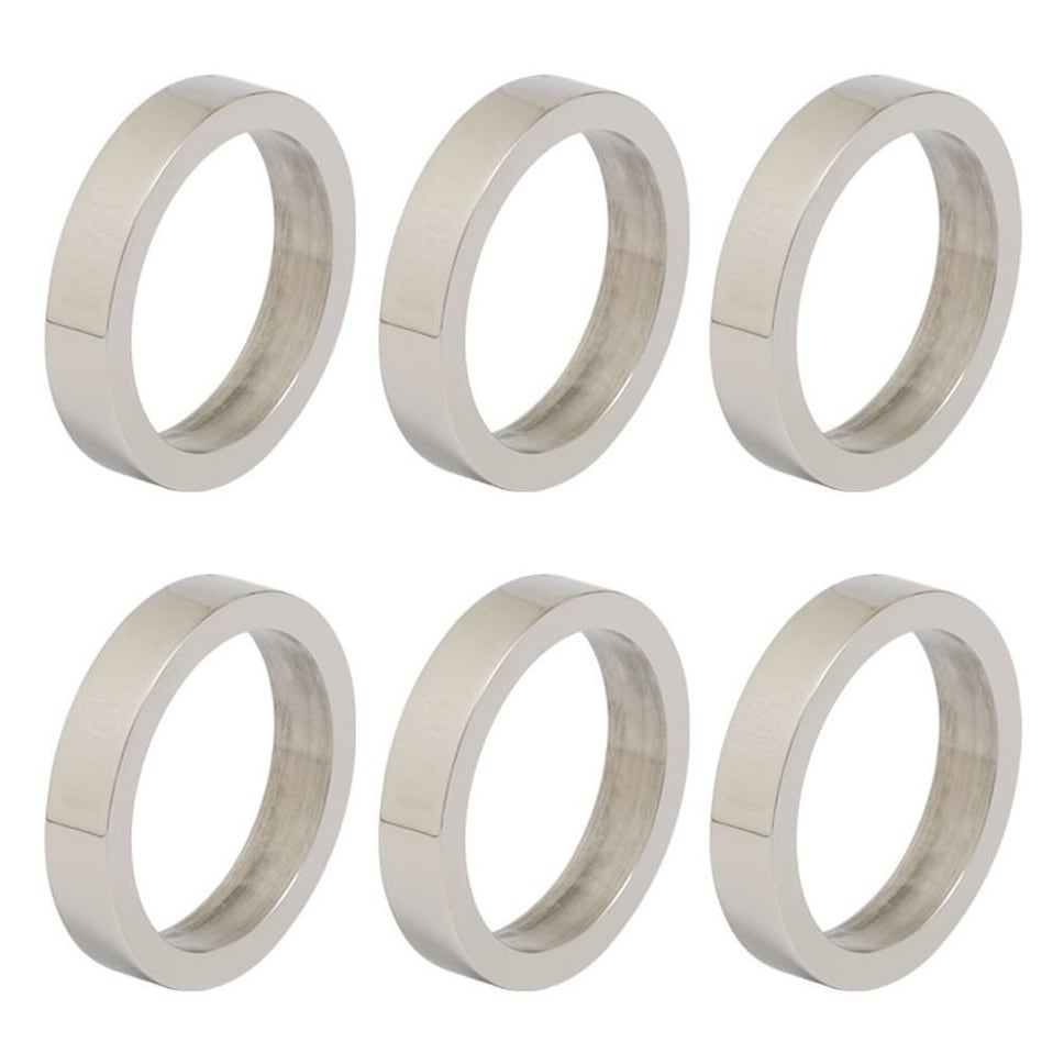 Design Imports Silver Circle Napkin Ring Set Set Of 6