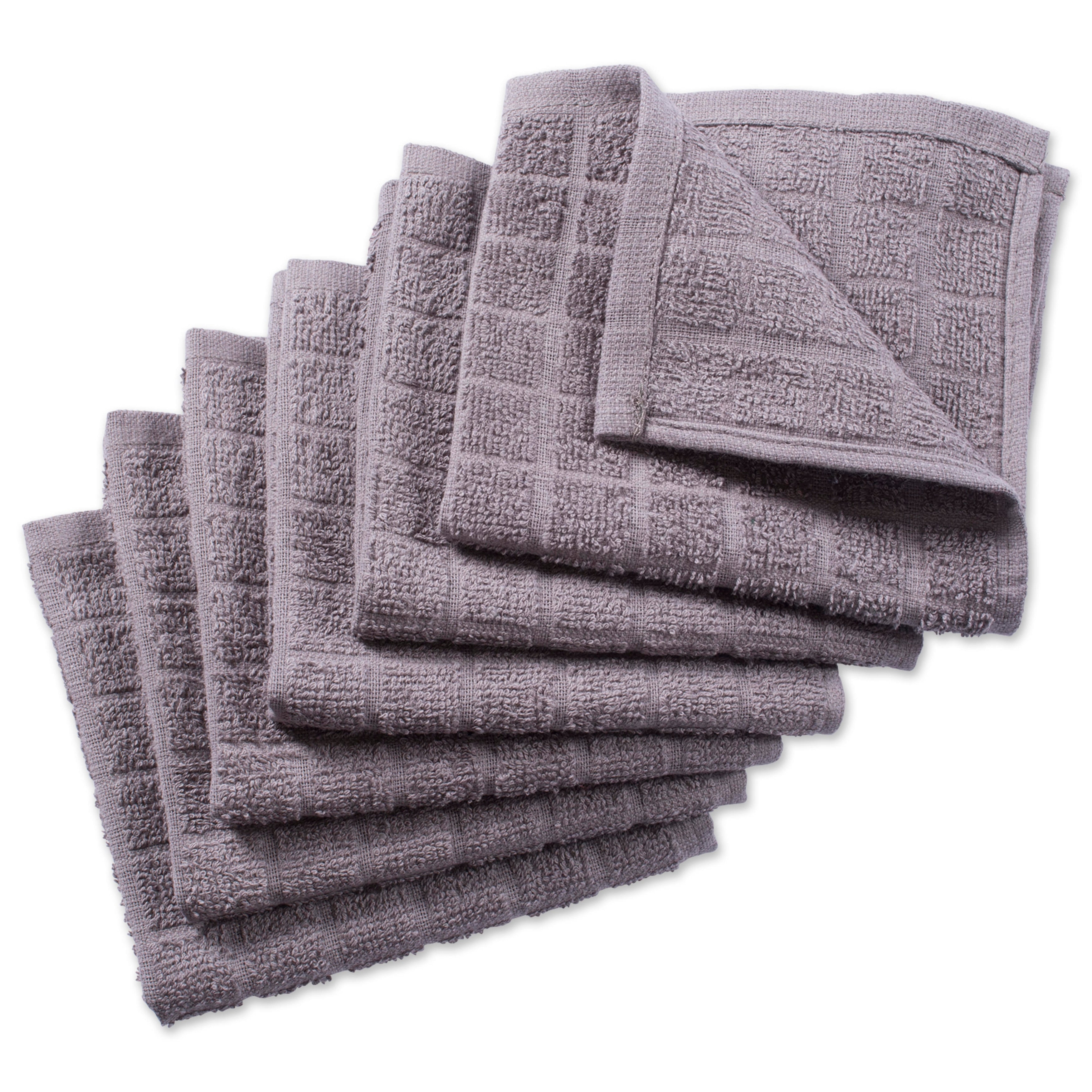 Design Imports Solid Windowpane Terry Dishcloth Set Of 6 12 Inches Long X 12 Inches Wide