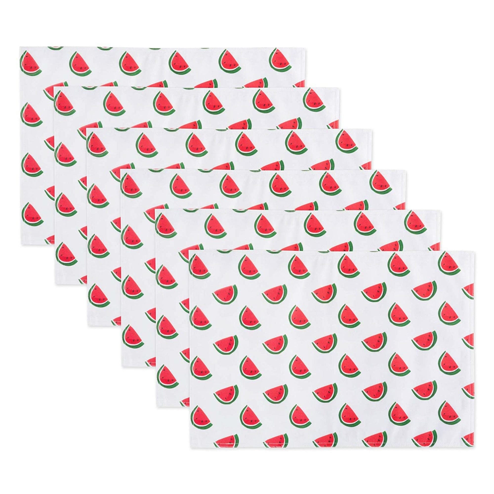 Design Imports Summer Stripe Polyester Outdoor Placemat Set Set Of 6