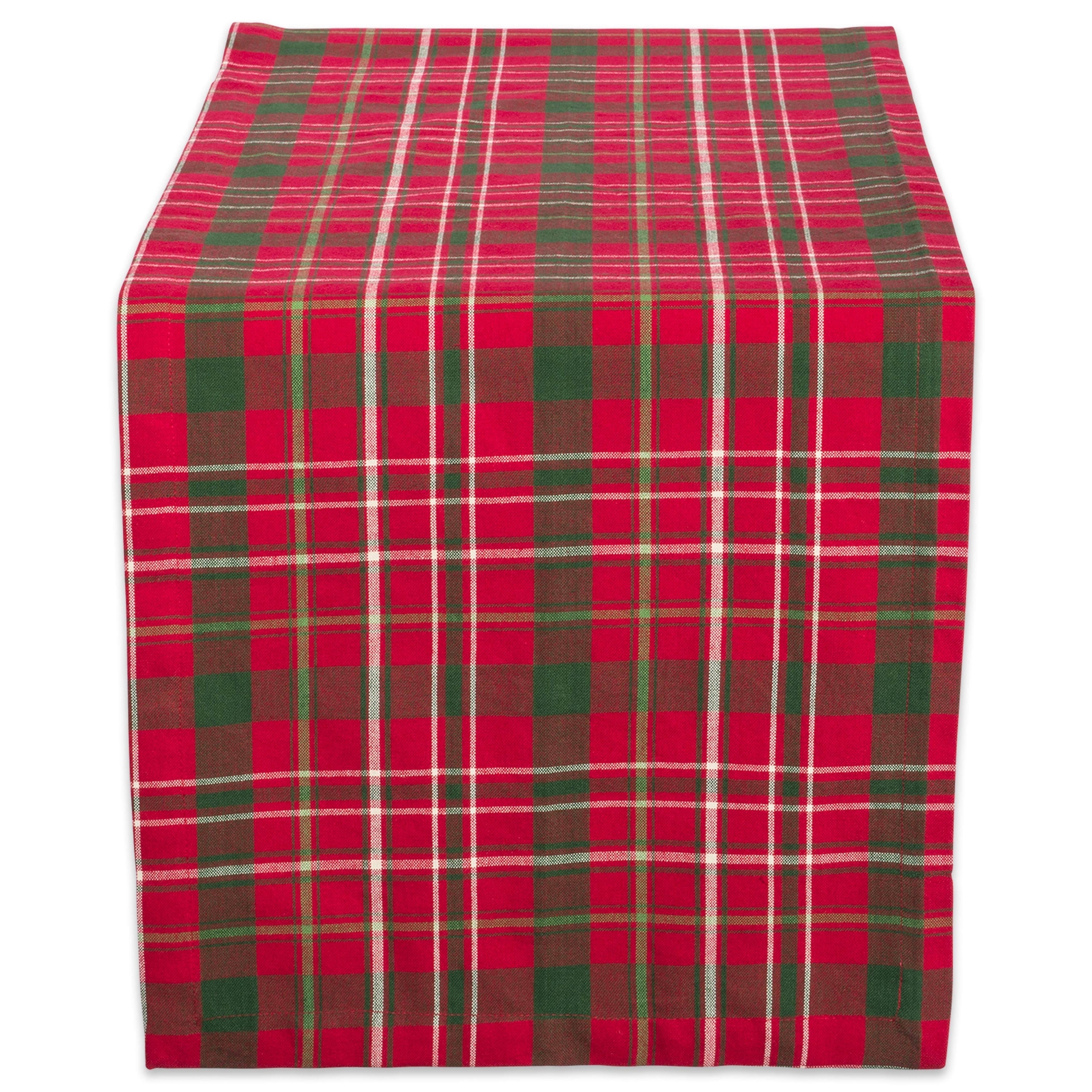 Design Imports Tartan Holly Plaid Table Runner 0.25 Inches High X 14 Inches Wide X 108 Inches Deep