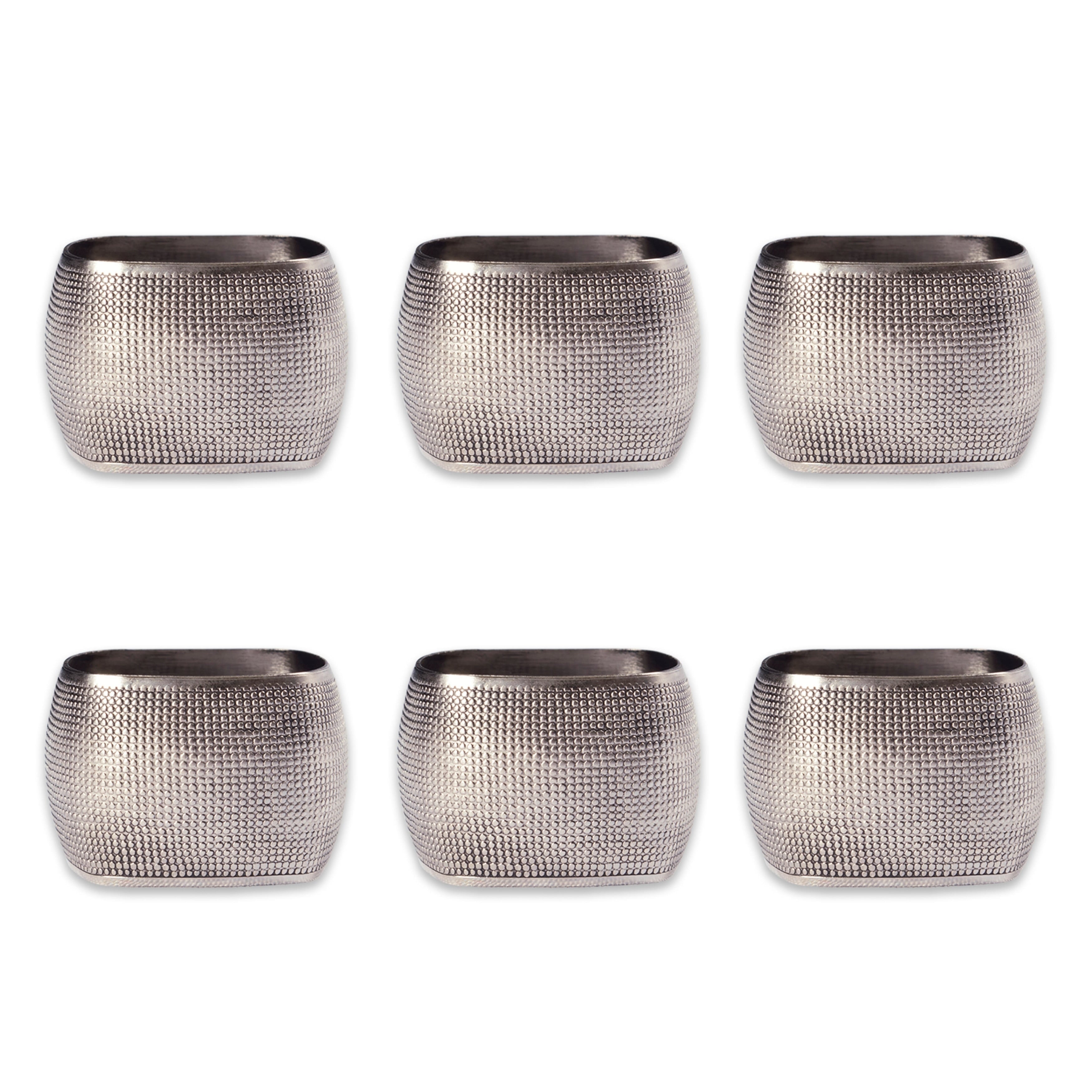 Design Imports Textured Square Kitchen Napkin Ring Set Set Of 6