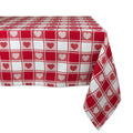 Design Imports Woven Check Hearts Kitchen Tablecloth 84 Inch Wide X 60 Inch Long