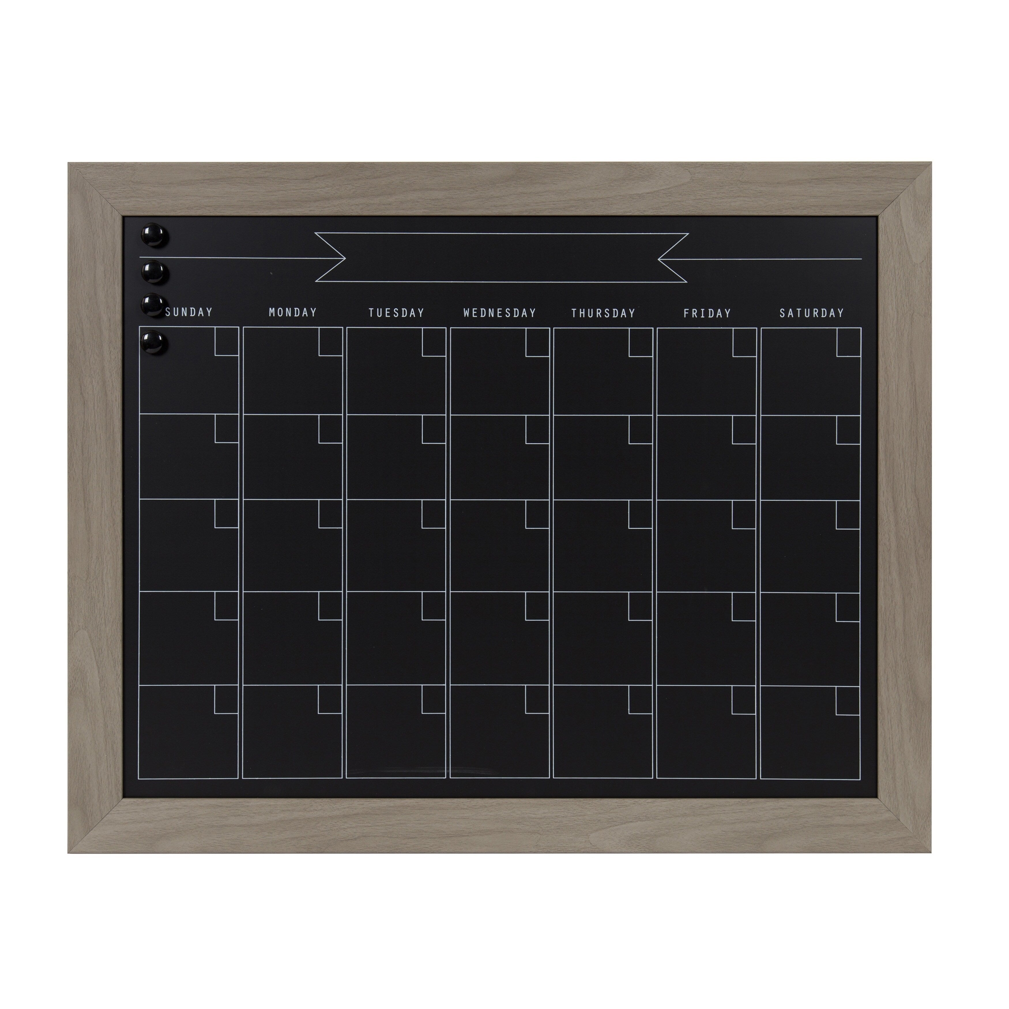 Designovation Beatrice Framed Magnetic Chalkboard Monthly Calendar