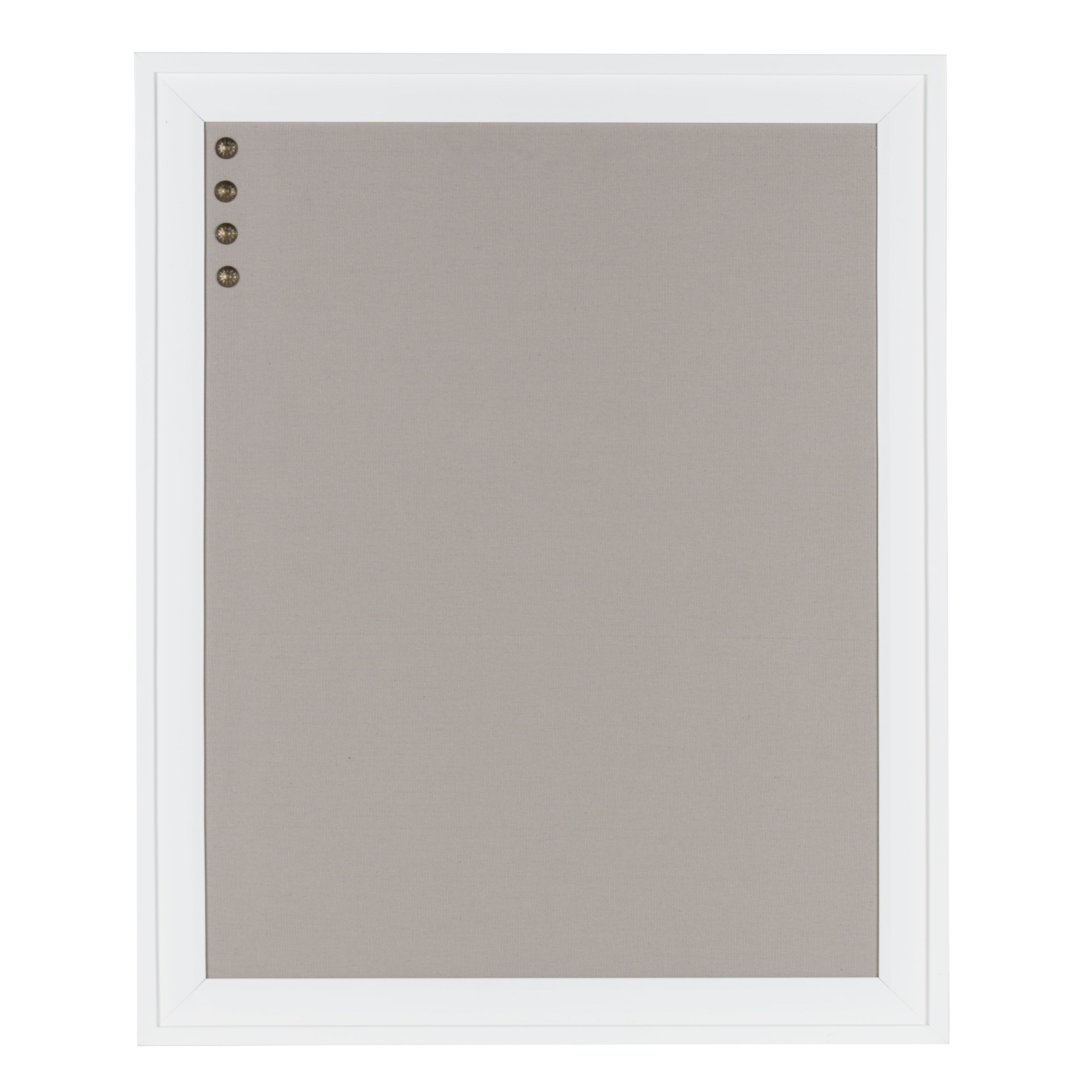 Designovation Bosc Framed Gray Linen Fabric Pinboard