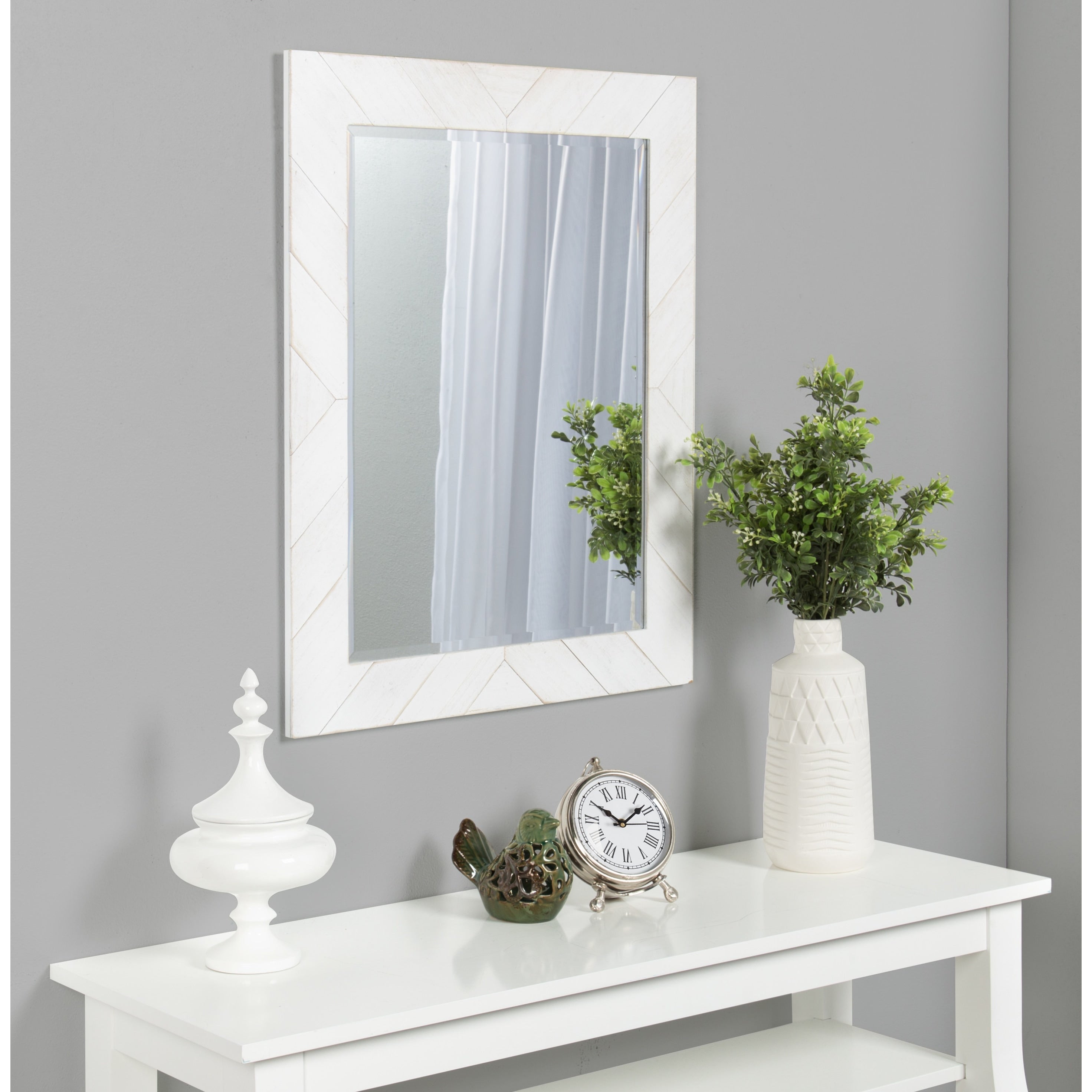 Designovation Rost Pieced Wood Framed Wall Accent Mirror 23.5X29.5