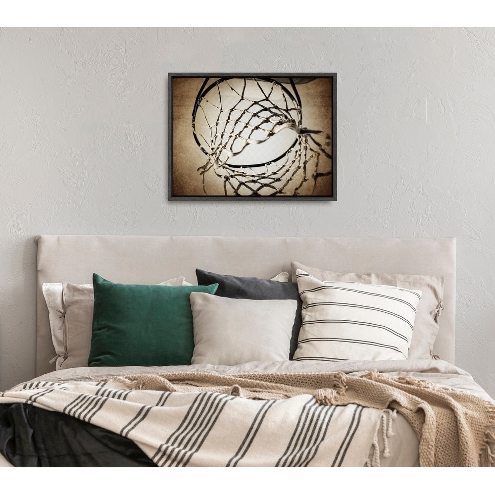 Designovation Sylvie Basketball Net Framed Canvas Wall Art By Shawn St. Peter