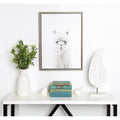 Designovation Sylvie Simon Te Tai Hairy Alpaca Black And White Portrait Grey Framed Canvas Wall Art