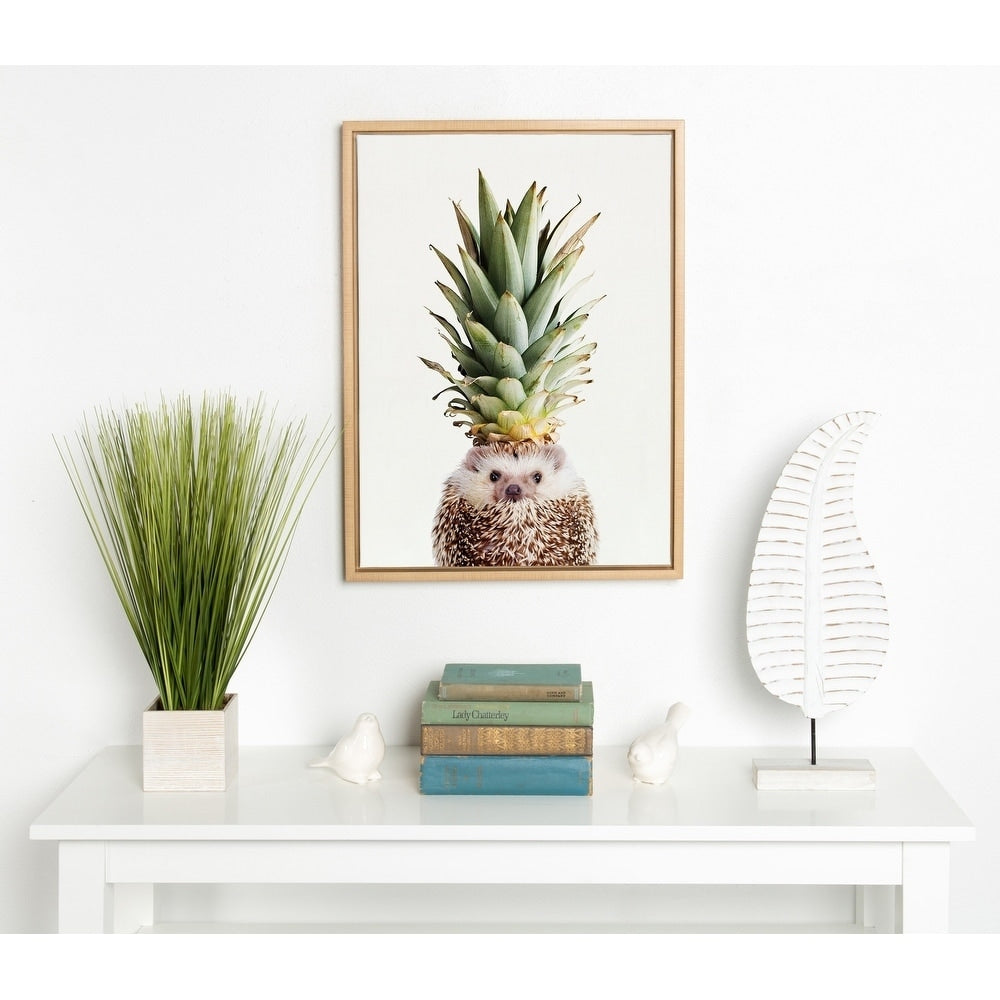 Designovation Sylvie Hedgehog Pineapple Framed Canvas By Amy Peterson