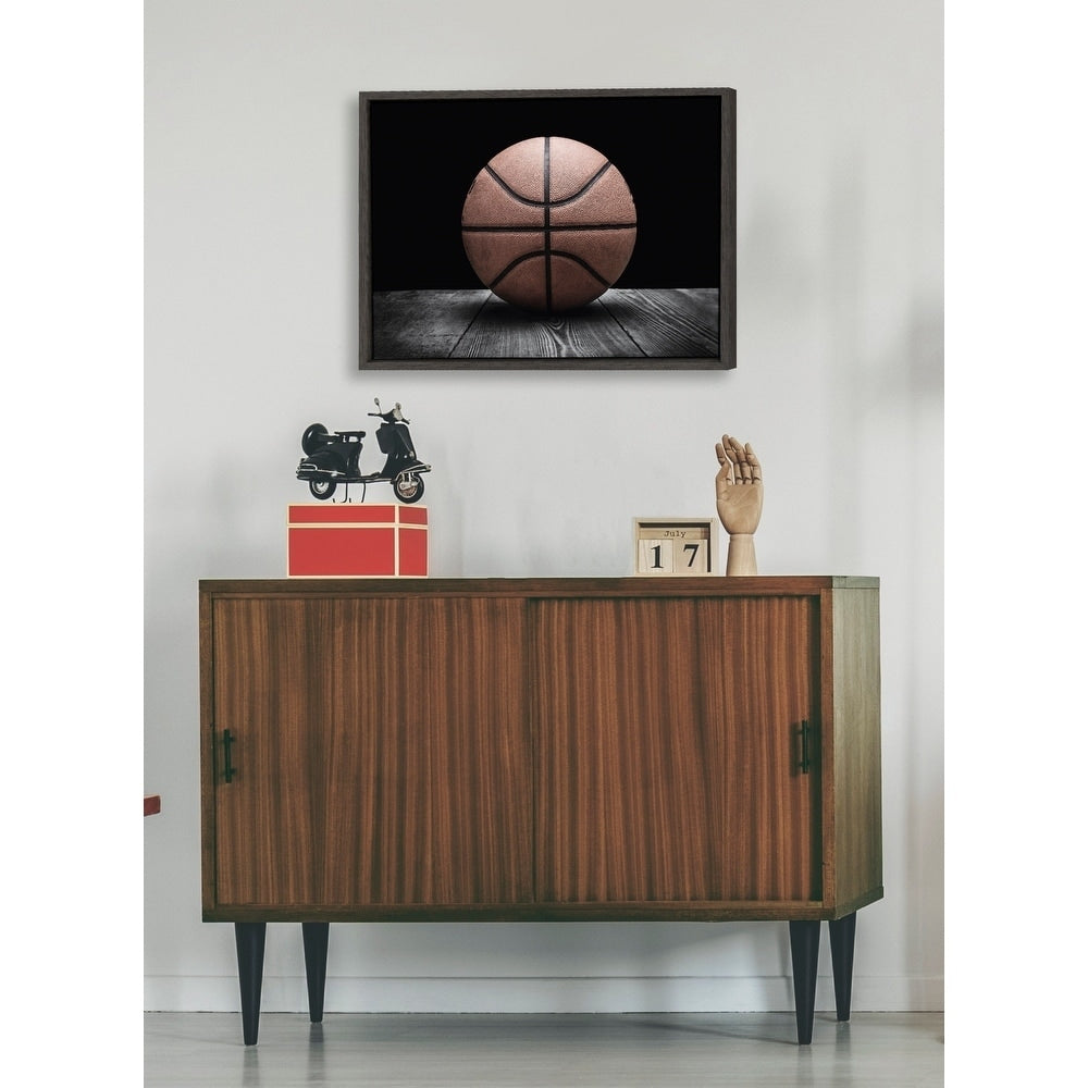 Designovation Sylvie Vintage Basketball Framed Canvas By Shawn St. Peter