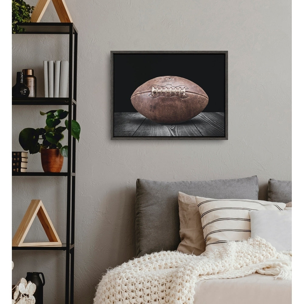 Designovation Sylvie Vintage Football Framed Canvas By Shawn St. Peter