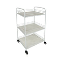 Designstyles 3 Shelf Metal Cart With Tile Shelves And Wheels