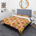 Designart Abstract Retro Geometric Pattern Vi Mid Century Duvet Cover Set